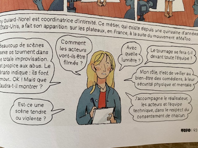 Planche TOPO : présentation du métier de coordinatrice d'intimité